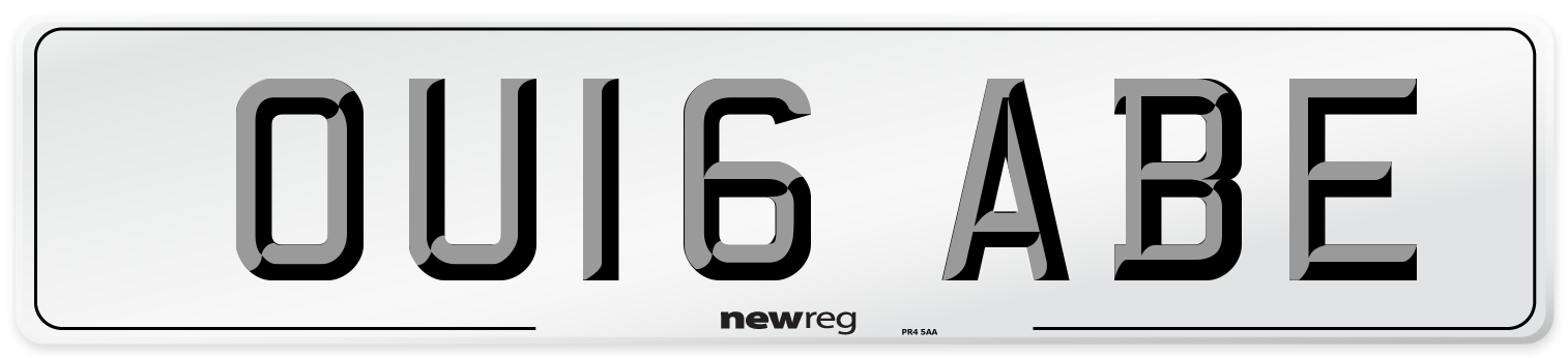 OU16 ABE Number Plate from New Reg
